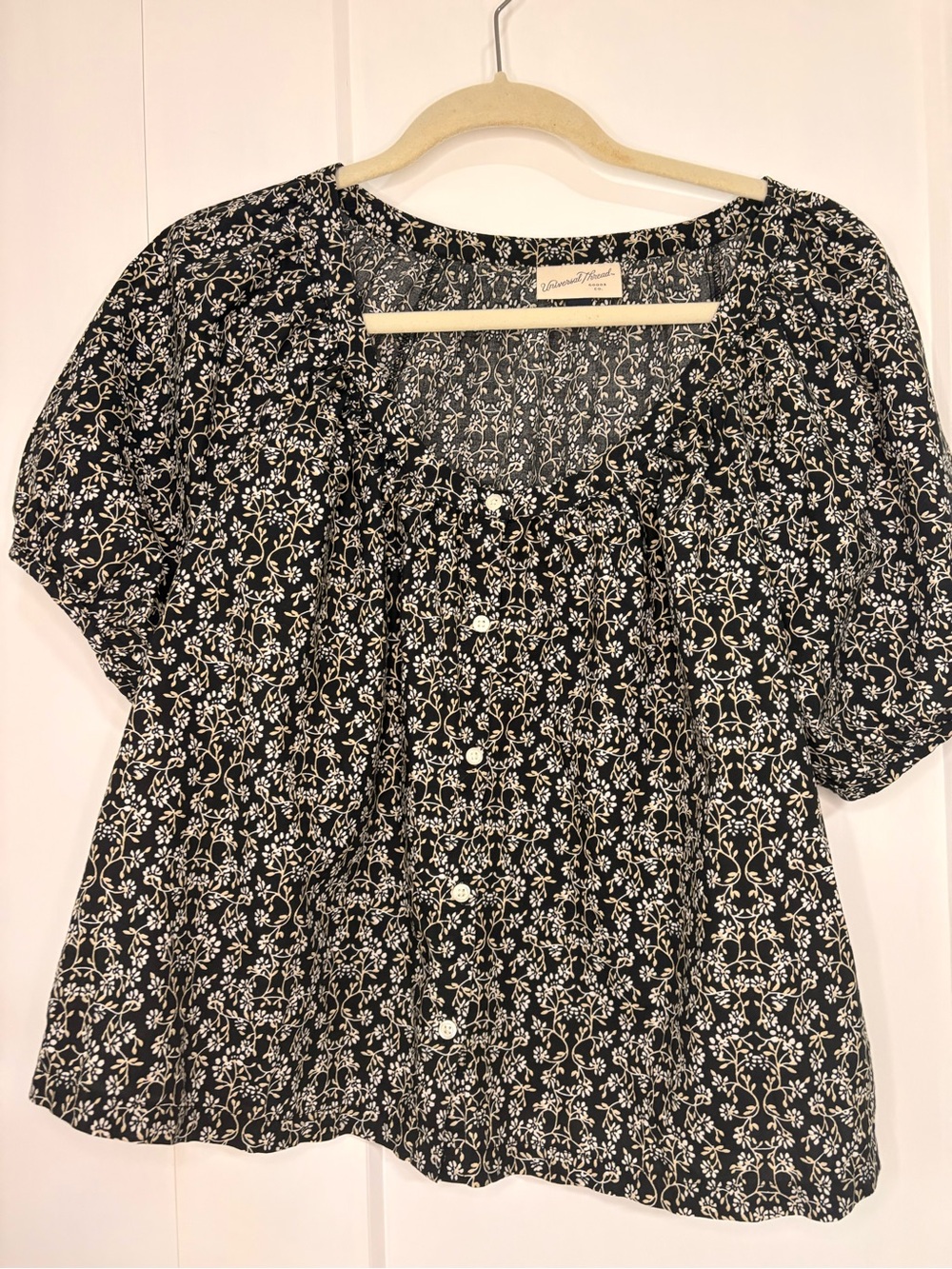 Target Black Floral Button-Front Women’s Top